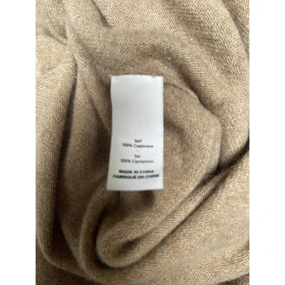 Cinq a sept 100% Cashmere knotted sweater Camel Size M FLAW - Picture 4 of 7